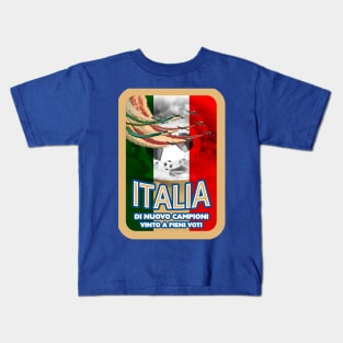 Italia European Football Won with Flying Colours Kids T-Shirt